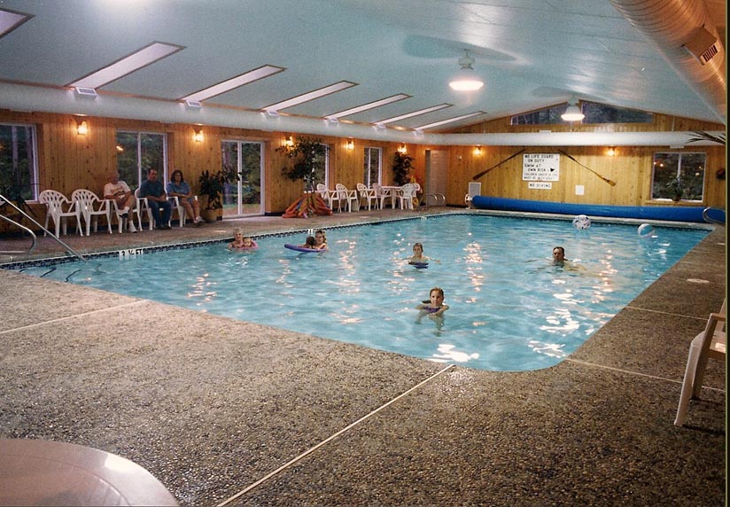 Indoor pool at Colonial Mast Campground